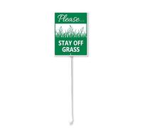 Horienteeon Green and White Keep Off Grass Signs for Yard with Stake, Sturdy Aluminum Sign Rust Free, Keep Off Grass Sign Decoration for Yard Garden Lawn Outdoor 20cm×30cm