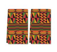 Horienteeon Happy Kwanzaa - 2 strofinacci da cucina con geometria rossa, gialla e verde, strofinacci decorativi, strofinacci multiuso, asciugamani riutilizzabili per asciugare le mani, 40 x 60 cm