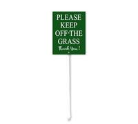 Horienteeon Keep Off The Grass, Thank You Signs for Yard con paletto, robusto cartello in alluminio antiruggine, cartello verde per prato, decorazione per cortile, giardino, prato esterno, 17,5 x 22