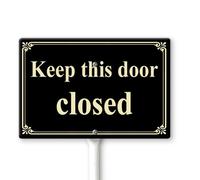 Horienteeon Keep This Door Closed Yard Sign with Stakes 30 cm × 20 cm, robusto cartello da cortile in alluminio antiruggine, no parking, proprietà privata, accesso, non bloccare, veicolo, segnale di