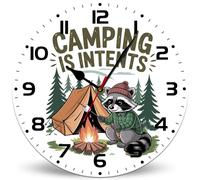 Horienteeon Orologio da parete Camping Is Intents per la casa e gli amanti del campeggio, decorazione da parete per la famiglia, regalo per mamma, sorella, donne, 30 cm, silenzioso, senza ticchettio