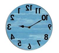 Horienteeon, Orologio da parete con lancette in senso antiorario, silenzioso, non ticchettio, digitale, funzionamento a batteria, senza ticchettio, silenzioso, al quarzo, per aula, cucina, bagno