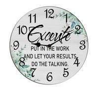 Horienteeon Orologio da parete ispiratore Exceute Motivational Sayings Citazione Scrivania in Legno Decorazione Cucina Decorativo Orologi a Batteria per Soggiorno Camera da Letto Bagno Fattoria