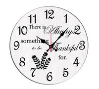 Horienteeon Orologio da parete ispiratore "There Is Always Something To Be Thank For Kitchen Bathroom Silent No ticchettio Decorativo A Batteria Casa Ufficio Soggiorno Decor Rotondo 30,5 cm