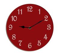 Horienteeon Orologio da parete natalizio rosso in legno per soggiorno, funzionamento a batteria, facile da leggere, per camera da letto, bagno e inaugurazione della casa, negozio stagionale hotel
