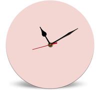Horienteeon Orologio da parete rosa senza numeri, 25 cm, silenzioso, senza ticchettio, decorazione per la casa e l'aula, orologio da parete rosa a batteria per soggiorno, camera da letto, cucina, casa