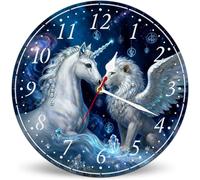 Horienteeon Orologio da parete vintage con montagna innevata, 25 cm, silenzioso, senza ticchettio, decorazione per la casa e la cucina, rustica invernale, orologi da parete per la decorazione della