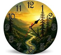 Horienteeon Orologio da parete vintage Love latte coffee 25 cm, silenzioso, senza ticchettio, decorazione per la casa e l'aula, in legno rustico, orologio da parete per bagno, fattoria, cucina