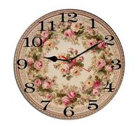 Horienteeon Orologio da parete vintage rosa fattoria primavera floreale Capodanno senza ticchettio silenzioso quarzo camera da letto soggiorno ufficio palestra cucina bagno patio Decor orologi