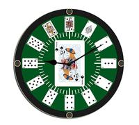 Horienteeon Orologio da Poker Spade Ispirato a Texas Hold 'em, Orologio da Parete Moderno per Poker e Bridge, Silenzioso, Senza Ticchettio, Funzionamento a Batteria, Orologio in Legno per Cucina