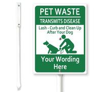 Horienteeon Pet Waste Transmits Disease, Clean Up After Your Dog' Cartello personalizzato da cortile con paletti 20 × 30 cm, robusto cartello personalizzato in alluminio antiruggine, cartello