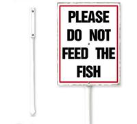 Horienteeon Please Do Not Feed The Fish Yard Sign With Stake Neighborhood Street Business Caution Decorazione in alluminio antiruggine Robusto Fiori di campo per esterni Set di pali Facile da