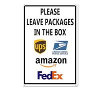 Horienteeon Please Leave Packages In The Box Cartello in alluminio/metallo 20 × 30 cm, robusti cartelli in alluminio, istruzioni per la consegna del conducente per i miei pacchi da Amazon, FedEx,