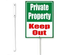 Horienteeon Private Property Keep Out Cartello in alluminio No Trespassing Yard Sign With Stake antiruggine Neighborhood Street Business Farm Home Lawn Walkway Ground Portico Decorazioni in alluminio