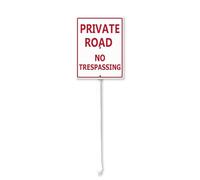Horienteeon Private Road Signs for Yard with Stake, Sturdy Aluminum Sign Rust Free, Private Property No Trespassing Sign Decoration for Yard Garden Lawn Outdoor 20cm×30cm