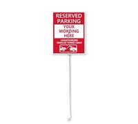 Horienteeon Reserved Parking - Add Own Text, Unauthorized Vehicles Towed Custom Sign with Stake(Red)Customizable Parking Sign, Custom Sign, Sturdy Aluminum Sign Rust Free for Outdoor Use 20cm×30cm