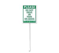 Horienteeon Segnale "Please Do Not Drive Or Park On Grass con paletto, 20 cm × 30 cm - Street, Road Private Property No Parking Sign, Yard Lawn Stay Off Grass Signs with Stake - Please Keep Off The