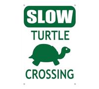 Horienteeon Segnali in alluminio Slow Turtle Crossing 14 × 20 cm, robusti cartelli in metallo in alluminio antiruggine, segnale di avvertimento Attenzione cartello in alluminio traffico stradale