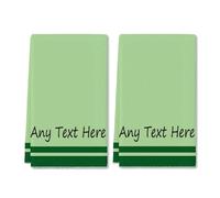 Horienteeon Set di 2 Asciugamani da Cucina Verde Personalizzati, Designa il Tuo Proprio Testo su Un Lato, Asciugamani Personalizzati con Cognome di Famiglia, Asciugamani Personalizzabili Regali