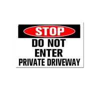 Horienteeon Stop, Do Not Enter Private Driveway, cartello in alluminio con scritta "Caution Security", in alluminio, antiruggine, per strada, affari, fattoria, casa, prato, passerella, casa, portico