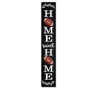 Horienteeon Sweet Home Football Portico Cartello Welcome Football Verticale in Legno Zucca In Piedi Rustico Casale Da Appendere Cartello Da Parete Per Il Raccolto Del Ringraziamento Decorazione