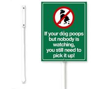 Horienteeon Targa in alluminio con picchetto, scritta in inglese "If You Dog Poops, You Still Need To Pick It Up!", targa decorativa per casa, giardino, prato, 20,3 x 30,5 cm