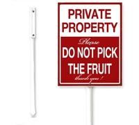 Horienteeon Targa in alluminio con scritta "Do Not Pick The Fruit Yard Sign With Stake No Trespassing Private Property Neighborhood Street Business Caution", decorazione per casa, giardino, prato