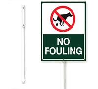 Horienteeon Targa in alluminio con scritta "No Fouling No Pooping and Peeping Yard Sign With Stake Neighborhood Street Business Caution" per esterni, decorazione da giardino, facile da installare