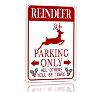 Horienteeon Targa in alluminio con scritta "Reindeer Parking Only All Others Will Be Towed", 30 x 40 cm, robusta targa in alluminio antiruggine, cartello di buon Natale per il prossimo regalo