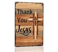 Horienteeon Targa in alluminio con scritta "Thank You Jesus", 20 x 30 cm, robusta targa in alluminio antiruggine, segno di Gesù del Ringraziamento, segno religioso della Bibbia cristiana, regali