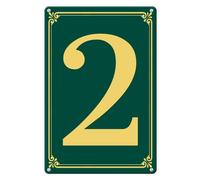 Horienteeon Targa in metallo con numero 2, indirizzo numero civico, 20 x 30 cm, robusta targa da parete in alluminio, cartelli numerati per esterni per parcheggio, molo, campo, corridoio, campo, campo
