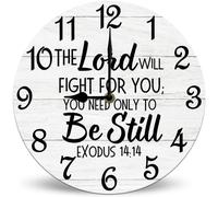 Horienteeon The Lord Will Fight For You Orologio da parete cristiano ispiratore religioso orologio per la famiglia regali cristiani per le donne regali religiosi per lei 25 cm silenzioso senza