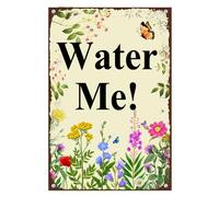 Horienteeon Water Me! Cartello in alluminio 14 x 20 cm, robusto cartello in alluminio antiruggine, cartello da giardino Grow Dammit, regali per giardinieri, giardini di erbacce per uso esterno