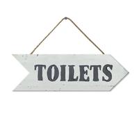 Horienteeon Ymaotrade Toilet Arrow rustico fatto a mano cartello in legno rustico fatto a mano targa in legno porta parete recinzione post bar negozio pub hotel 25,4 x 7,9 cm