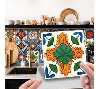 HORIWE Adesivi per Piastrelle Marocco Piastrelle da Muro Adesivi 24 Pezzi Carta da Parati Autoadesiva Adesivi per Piastrelle Impermeabili Adesivi Murali per Cucina, Bagni, Armadi, Mobili, Tavolo..