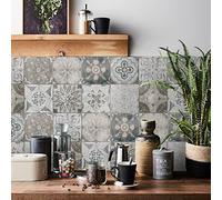 HORIWE - Confezione da 24 adesivi per piastrelle a mosaico, piastrelle autoadesive in PVC, carta da parati impermeabile autoadesiva per Marocco, per cucina, armadio, mobili, tavolo