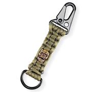 HorixGear portachiavi con moschettone per il campeggio, la pesca, la caccia e le emergenze all'aperto. Strumento di sopravvivenza multiuso con cordino a teschio Paracord (A-Verde)