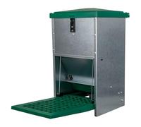 Horizont Automatic Feeder Chickens Feedomatic con piastra a gradini, 8kg, zincata, mangiatoia automatica per polli, accessorio ideale per polli per polli, a prova di ratto, pollato da mangiatoia