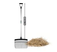 horizont forca svedese con manico in alluminio regolabile 75-115 cm - forca per letame leggera e robusta per bambini e adulti - ergonomica e resistente alle intemperie - forca per fieno