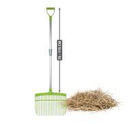 horizont forca svedese con manico in alluminio regolabile 75-115 cm - forca per letame leggera e robusta per bambini e adulti - ergonomica e resistente alle intemperie - forca per fieno