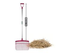 horizont forca svedese con manico in alluminio regolabile 75-115 cm - forca per letame leggera e robusta per bambini e adulti - ergonomica e resistente alle intemperie - forca per fieno