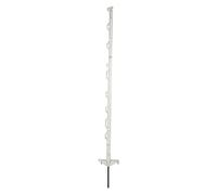 horizont Paletti per recinzione, in plastica, 10 pezzi, colore bianco, altezza 71 cm, doppia scala, palo in plastica con occhielli per nastri, corde, trefoli