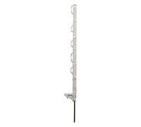 horizont Paletti per recinzione, in plastica, 20 pezzi, colore bianco, altezza 71 cm, palo in plastica con occhielli per nastri, corde, trefoli, paletti per recinzioni in plastica (71 cm, 20)