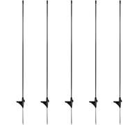 horizont Pali di ricambio per recinzione di confine 80 cm dal suolo, 100 cm di lunghezza totale, 5 pezzi, pali in fibra di vetro con punta singola, nero - pali aggiuntivi, pali per recinzioni