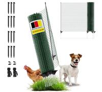 Horizont - Recinzione di delimitazione FIX, recinto mobile lungo 20 m e alto 80 cm, a maglia stretta 17x17 mm, 12 pali in fibra di vetro, protezione per aiuole, rete da giardino, ideale per campeggio