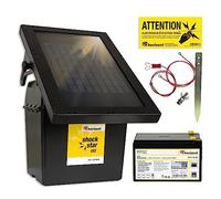 horizont recinzione elettrica solare 9 V / 12 V - shockstar S70 con pannello solare da 10 W e batteria da 12 Ah - per recinzioni lunghe fino a 12 km, tensione massima 11.500 V