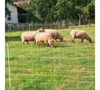 horizont Rete di pecora - Rete verticale - rete elettronica gialla/nera altezza 90 cm, lunghezza 50 m, con linea di corrente verticale, doppia punta, 14 pali, recinzione di pecora, recinzione