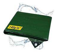 horizont Telo di copertura impermeabile, 140 g/m², 4 x 8 m, con occhielli antistrappo, sabbiera e copertura per piscina, per auto, moto, bicicletta, robusta pellicola di copertura per esterni, verde