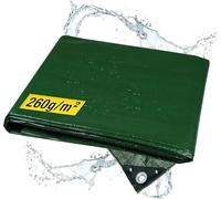 horizont Telo di copertura impermeabile 260 g/m², 8 x 10 m, con occhielli antistrappo, sabbiera e copertura per piscina, telo in tessuto per auto, moto, bicicletta, antivento, per esterni, verde