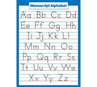 Horizontal Manuscript Print Alphabet Poster - ABC Handwriting Chart for Preschool, Kindergarten & 1st Grade Classroom Decor(Framed,08x12inch(20x30cm))